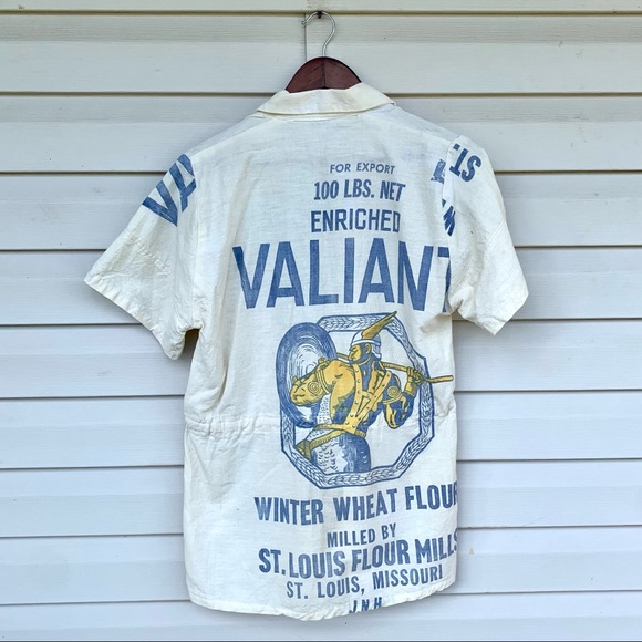 Vintage 1930 40s Valiant Flour Sack Handmade Small (B)